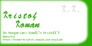 kristof koman business card